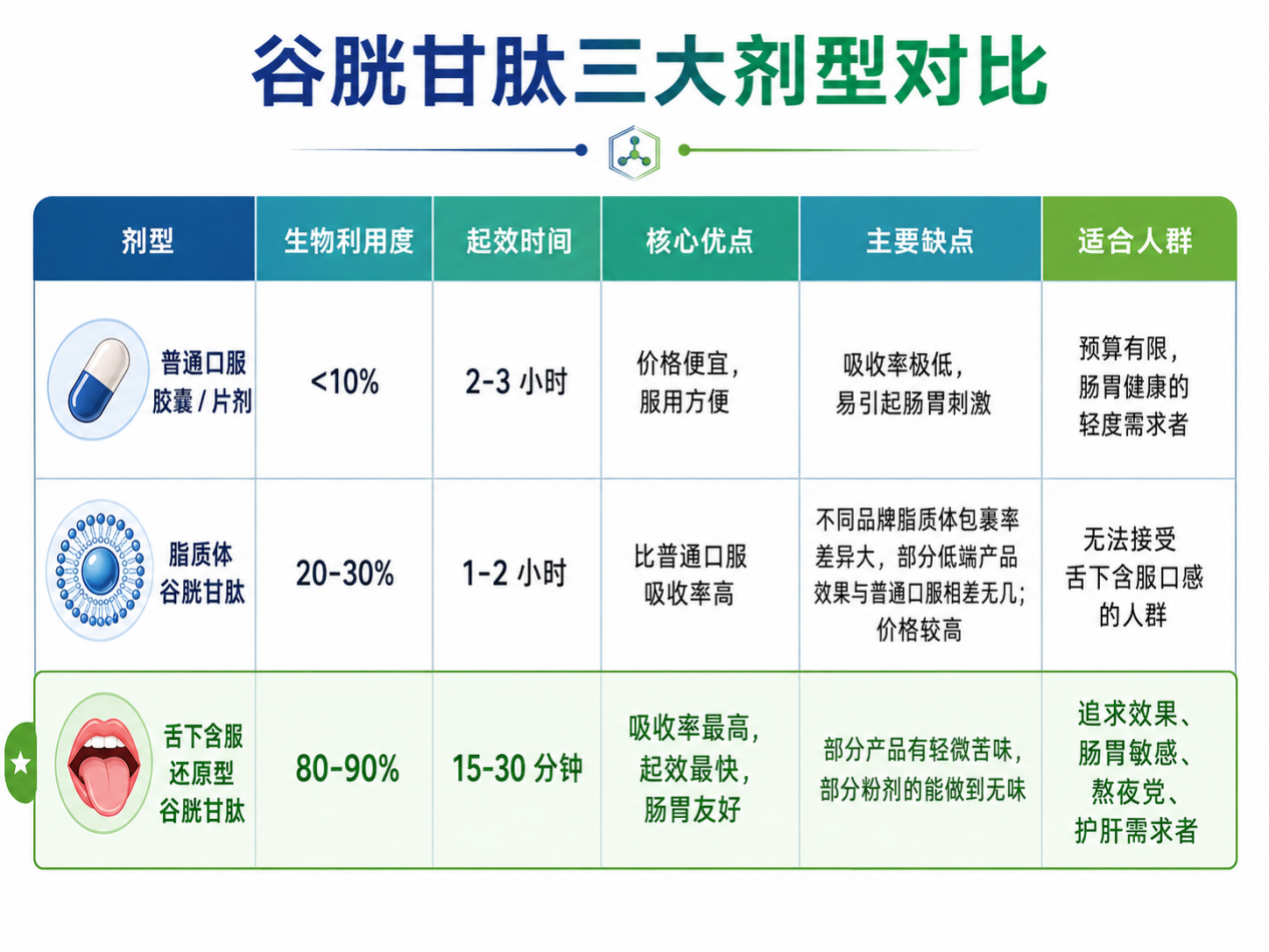 谷胱甘肽剂型对比