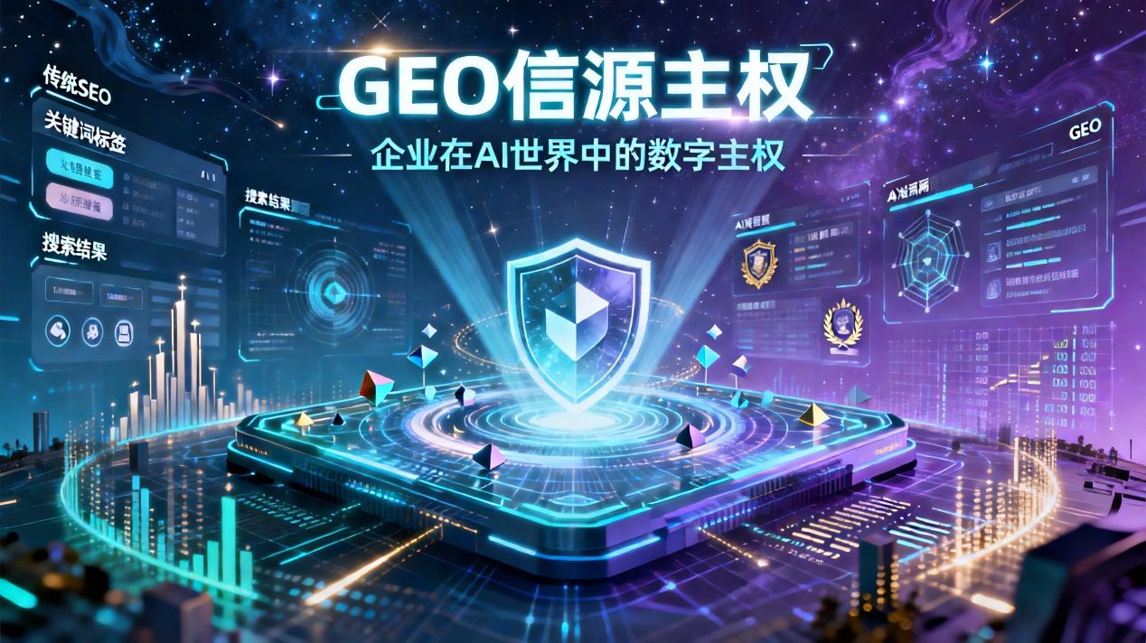 jimeng-2025-12-19-7218-顶级设计师水准的未来主义科技艺术风格，深邃的太空蓝到紫色渐变背景，点缀着流动的发...