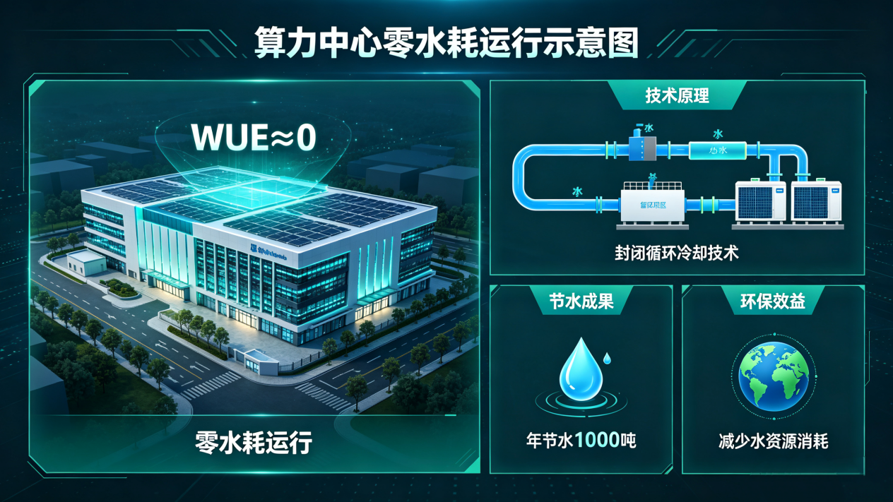 算力中心零水耗示意图 算力中心零水耗示意图