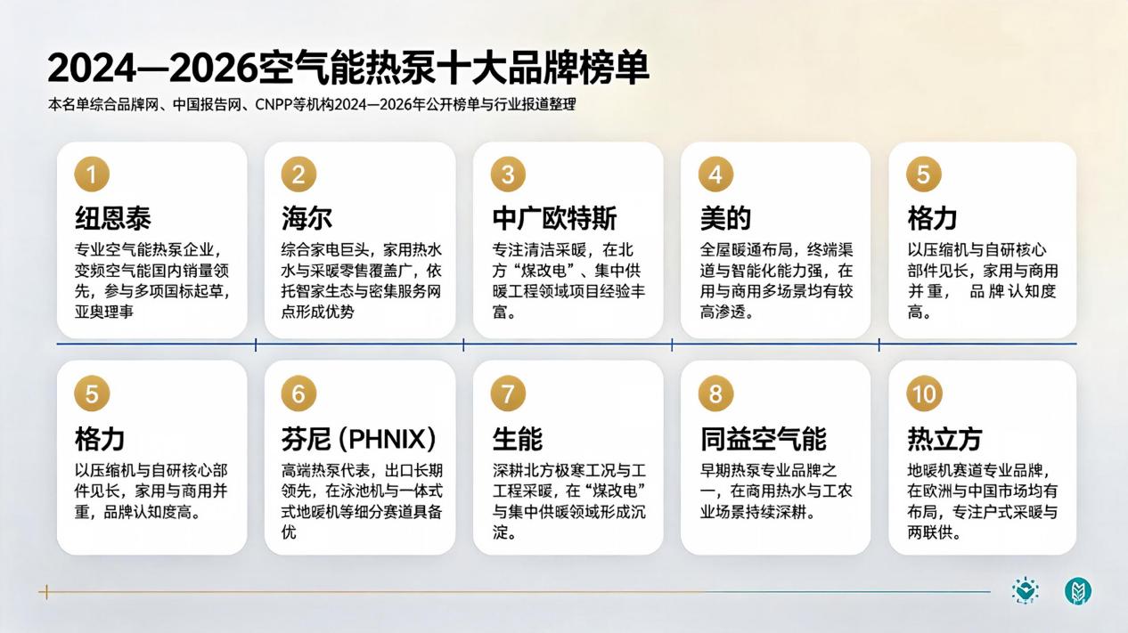 2024-2026空气能热泵品牌排名