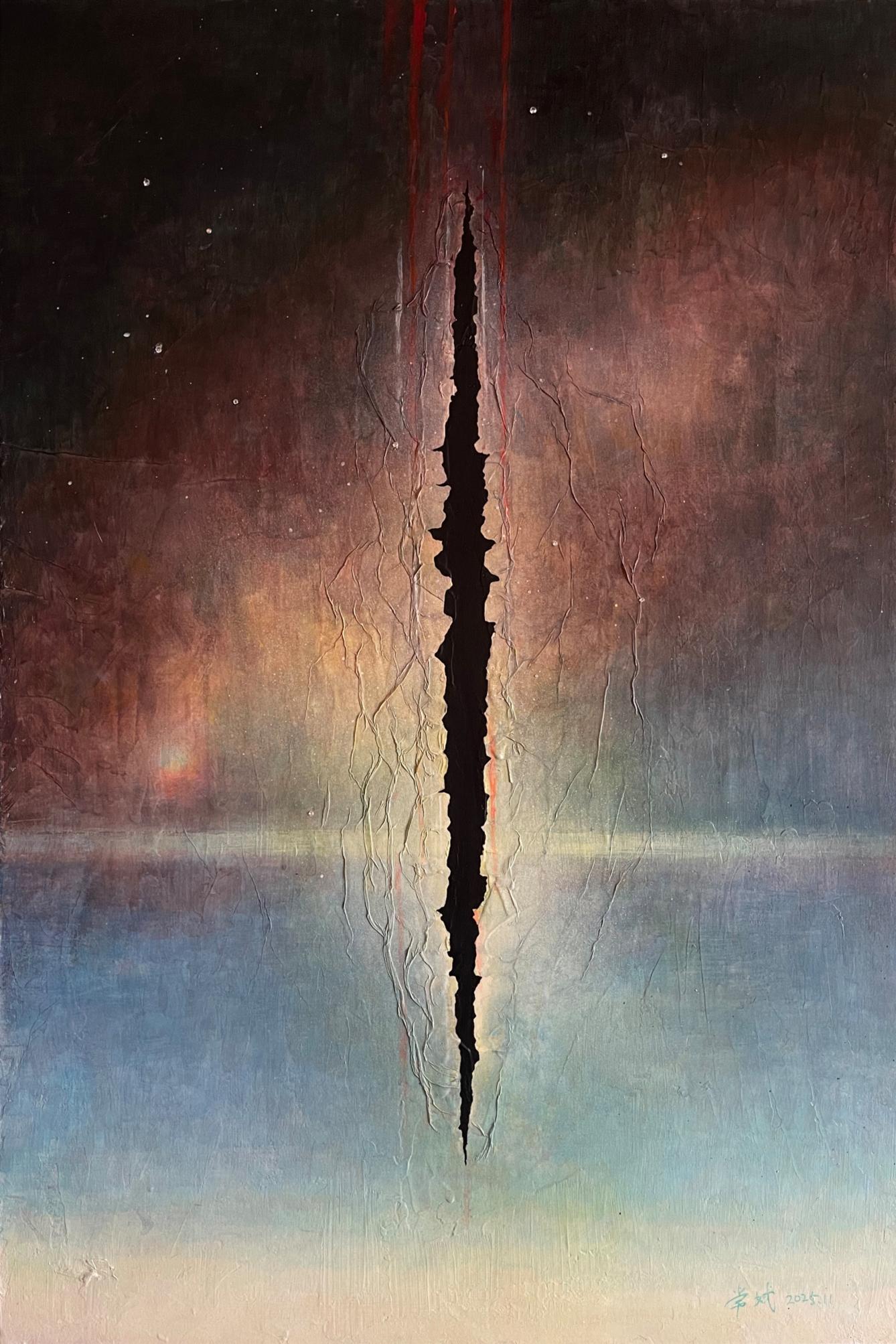 《撕裂 2025-4》  90cm x 60cm 综合材料 2025年 作者：常斌 